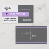 Minimalistisch grau, weiß, Lavendel Visitenkarte (Vorne/Hinten)