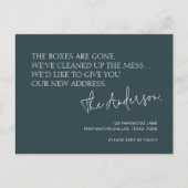 Minimalistisch-graublau-neue Adresse verschieben Ankündigungspostkarte (Vorderseite)