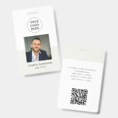 Minimalistisch Graue Berufliche Mitarbeiter Foto I Ausweis (Vorder- & Rückseite)