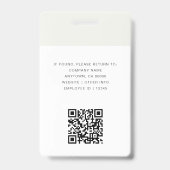 Minimalistisch Graue Berufliche Mitarbeiter Foto I Ausweis (Rückseite)