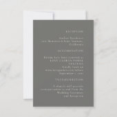 Minimalistisch-Graue Bohemische Hochzeitskarte Einladung (Rückseite)
