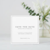 Minimalistisch-graue Foto-Hochzeit Save The Date (Stehend Vorderseite)