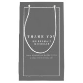 Minimalistisch graue Gastgeschenk Hochzeit Kleine Geschenktüte (Vorderseite)