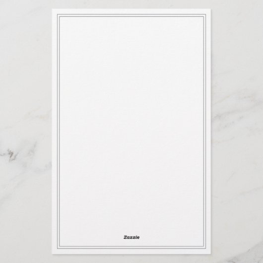 Minimalistisch-graue Monogramm-Zwei-Grenze Briefpapier (Rückseite)