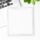 Minimalistisch-graue Monogramm-Zwei-Grenze Notizblock<br><div class="desc">Erstellen Sie Ihre eigenen personalisierten Notizblöcke mit einem grau-eleganten,  eleganten Monogrammnamen und zwei Randlinien.</div>
