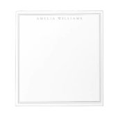 Minimalistisch-graue Monogramm-Zwei-Grenze Notizblock (Vorderseite)