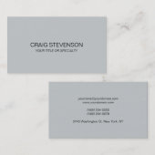 Minimalistisch-Graue Schlichte Standard-Visitenkar Visitenkarte (Vorne/Hinten)