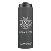 Minimalistisch-Graue Werbefirma-Logo Thermosbecher (Vorderseite)