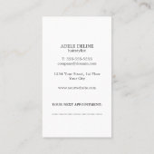 Minimalistisch Grauer, blassrosa Termin Haarstylis (Rückseite)