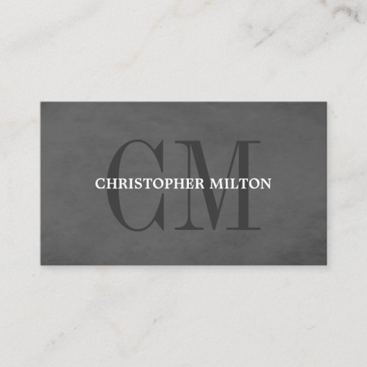 Minimalistisch Grauer Monogram QR-Codeberater Visitenkarte (Vorderseite)