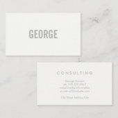 Minimalistisch / Grauer Text Visitenkarte (Vorne/Hinten)