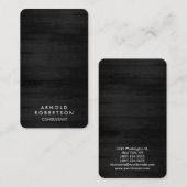 Minimalistisch Graues Holz Modernes Stilvolles Ele Visitenkarte (Vorne/Hinten)