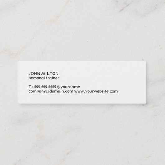 Minimalistisch Gray Black Kettle Bell Personal Tra Mini Visitenkarte (Rückseite)