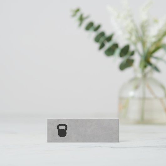 Minimalistisch Gray Black Kettle Bell Personal Tra Mini Visitenkarte (Stehend Vorderseite)