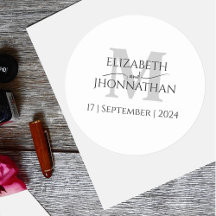 Minimalistisch-Gray-Monogramm-Hochzeit