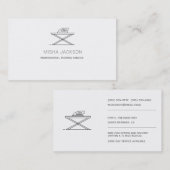 Minimalistisch Gray White Beruflich Bügelwäsche Visitenkarte (Vorne/Hinten)