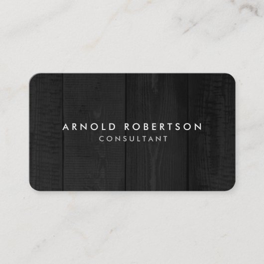 Minimalistisch Gray Wood Artistic Chic Visitenkarte (Vorderseite)