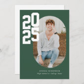 Minimalistisch Green 2025 Foto Abschluss Ankündigung (Vorne/Hinten)