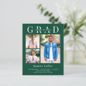Minimalistisch Green 3 Foto Abschluss Celebration (Stehend Vorderseite)