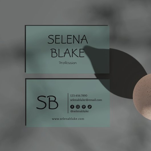 Minimalistisch Green Boho | Trendy Retro Chic Visitenkarte