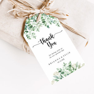 Minimalistisch Green Eucalyptus Wedding Vielen Dan Geschenkanhänger