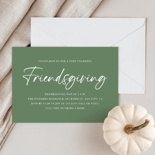 Minimalistisch Green Friendsgiving Einladung
