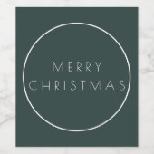 Minimalistisch Green Frohe Weihnachtstypografie Weinetikett (Einzelnes Label)