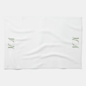 Minimalistisch Green Watercolor Wreath Freude Weih Geschirrtuch (Horizontal)