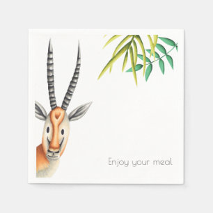 Minimalistisch Greenery African Antelope Serviette