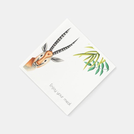 Minimalistisch Greenery African Antelope Serviette (Ecke)
