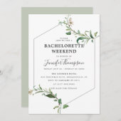 Minimalistisch Greenery Bachelorette Wochenende Einladung (Vorne/Hinten)