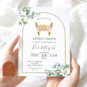 Minimalistisch Greenery Bar Mitzvah Einladung