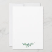 Minimalistisch Greenery Bloral Eucalyptus Wedding Einladung (Rückseite)