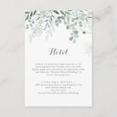 Minimalistisch Greenery Eucalyptus Hotel Begleitkarte (Vorderseite)