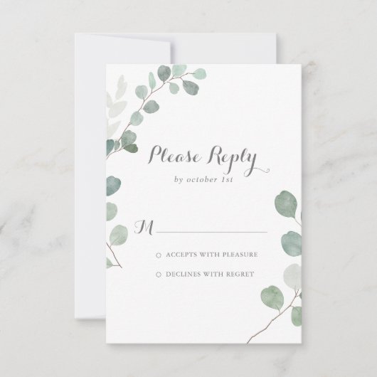 Minimalistisch Greenery Eucalyptus UAWG RSVP Karte (Vorderseite)