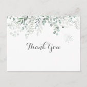 Minimalistisch Greenery Eucalyptus Vielen Dank Postkarte (Vorderseite)