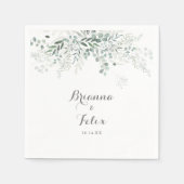 Minimalistisch Greenery Eucalyptus Wedding Napkin Serviette (Vorderseite)