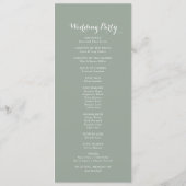 Minimalistisch Greenery Eucalyptus Wedding Program Programm (Rückseite)