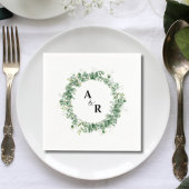 Minimalistisch Greenery Monogram Wedding Paper Serviette