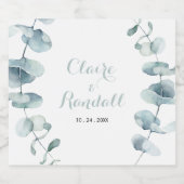 Minimalistisch Greenery White Wedding Schaumweinetikett (Einzelnes Label)