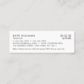 Minimalistisch GreyBlack Gradient Gold Luxury Refe Mini Visitenkarte (Rückseite)