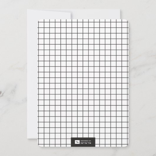Minimalistisch Grid Baby Stats Foto Design Birth Ankündigung (Rückseite)