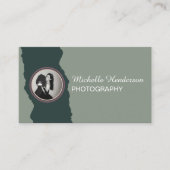 Minimalistisch-grün-1-Foto-Firmenname Visitenkarte (Vorderseite)