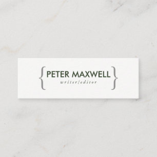 Minimalistisch grün mit Klammern Mini Visitenkarte