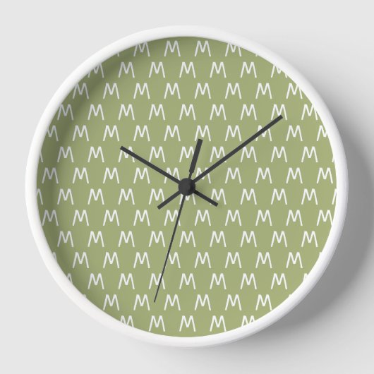 Minimalistisch grün und weiß uhr (Vorderseite)