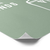 Minimalistisch grün waschen Sie bitte die Hände. Poster (Ecke)