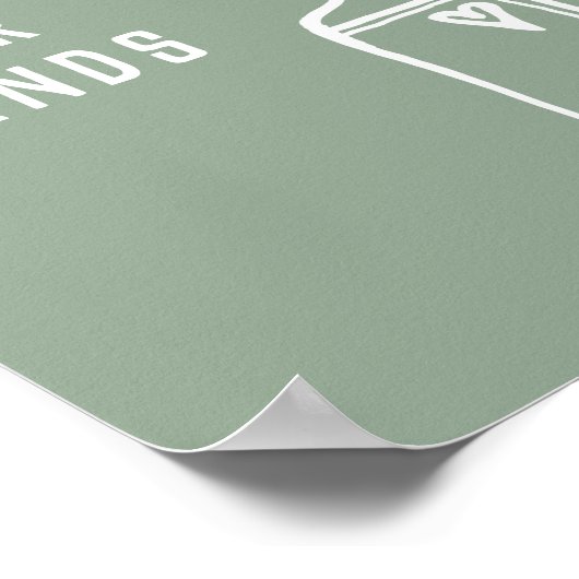 Minimalistisch grün waschen Sie bitte die Hände. Poster (Ecke)