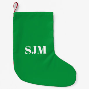 Minimalistisch-grün-weiß-rote benutzerdefinierte M Kleiner Weihnachtsstrumpf