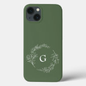 Minimalistisch-grüne Bläschenmonogramm Case-Mate iPhone Hülle (Rückseite)