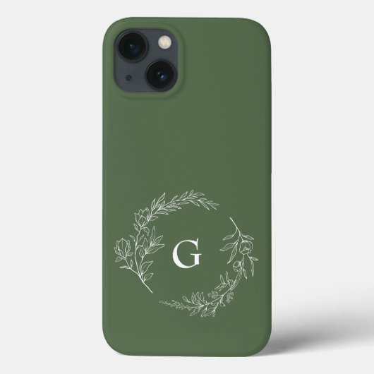 Minimalistisch-grüne Bläschenmonogramm Case-Mate iPhone Hülle (Rückseite)